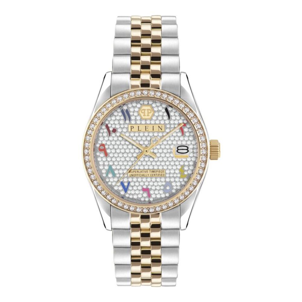 Philipp Plein Date Superlative Crystal Watch Two Tone Womens